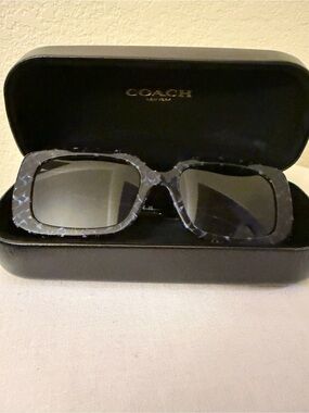 Coach Rectangular Sunglasses in Black Tortoiseshell